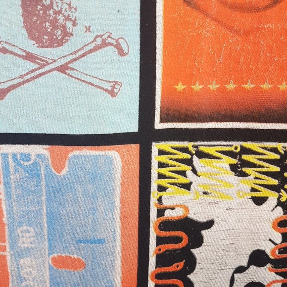 Vintage HURLEY Tee Shirt Large US L Multi Graphic Skull Surf Pineapple Seahorse - Picture 7 of 13
